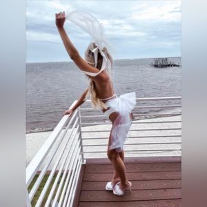 White Tulle Bow bikini (sold as set)